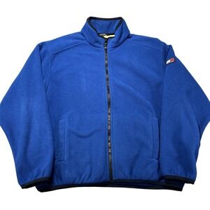 Tommy Hilfiger Jacket Mens Large Blue Fleece Full Zip Stand Collar Elastic Waist